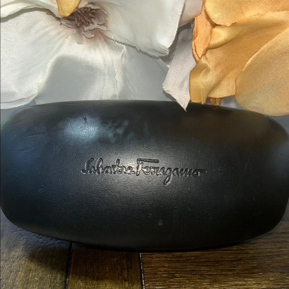 Salvatore Ferragamo Black Eyewear Case EUC